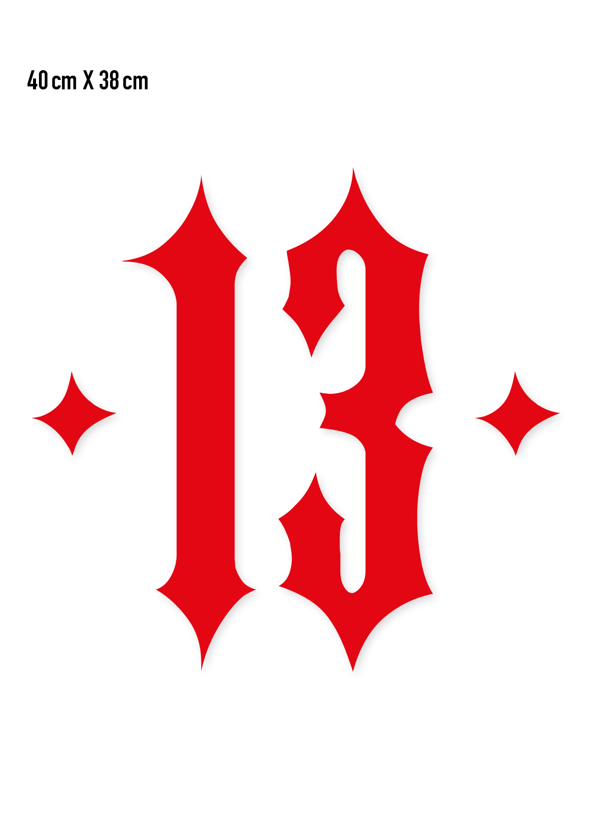 Vinyl Sticker 13 Red - Large