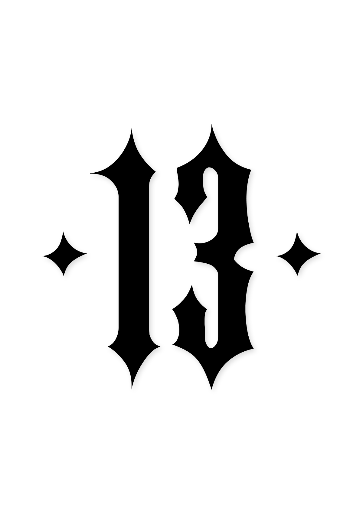 Folienaufkleber 13 Schwarz - MEN OF MAYHEM - Accessoires - ALAIKO-EXCHANGES-MM-E-3050-FA-SK - black