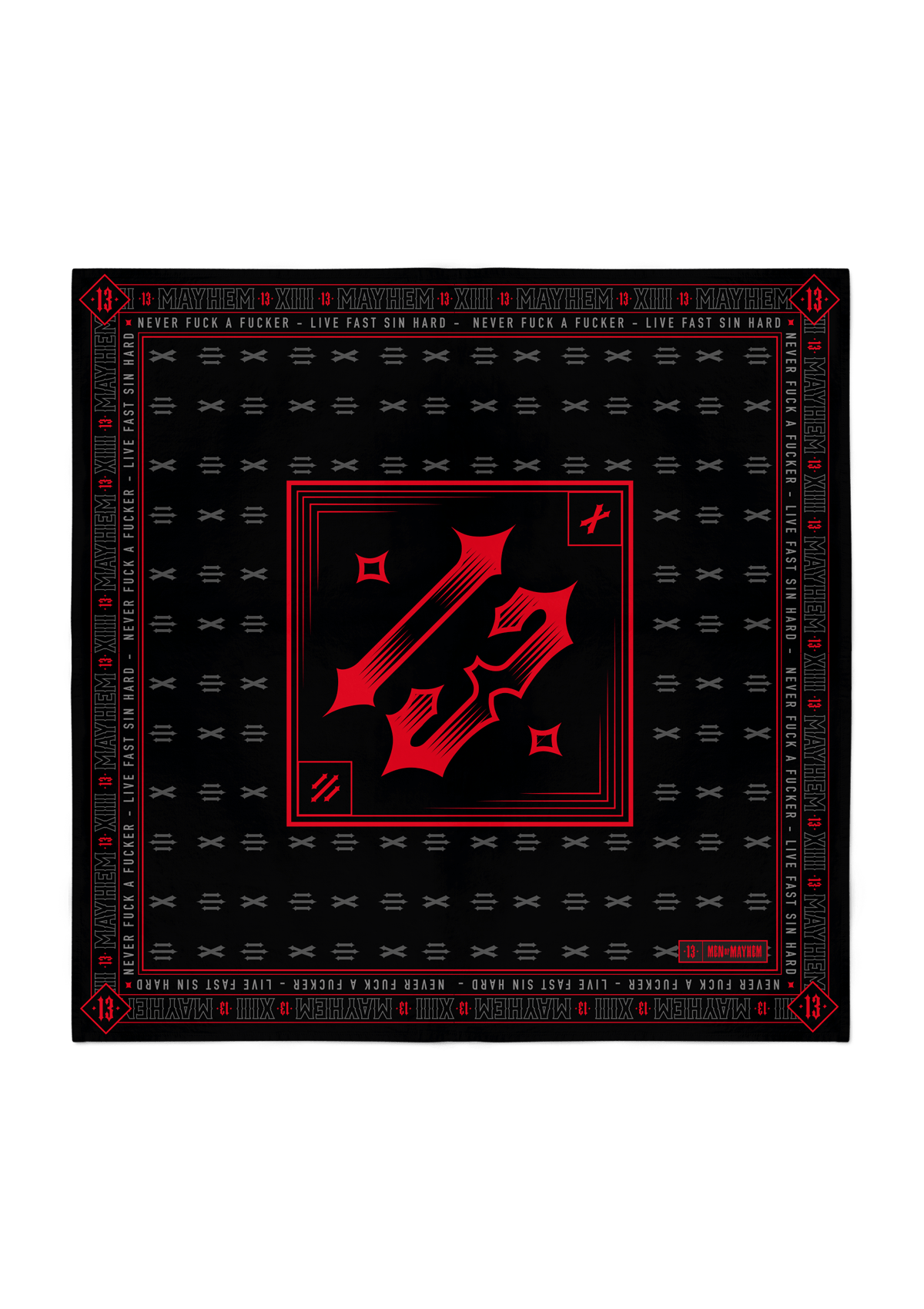 Bandana Pattern S/G/R - MEN OF MAYHEM - Accessoires - ALAIKO - EXCHANGES - MM - E - 3100 - BA - SGR - biker