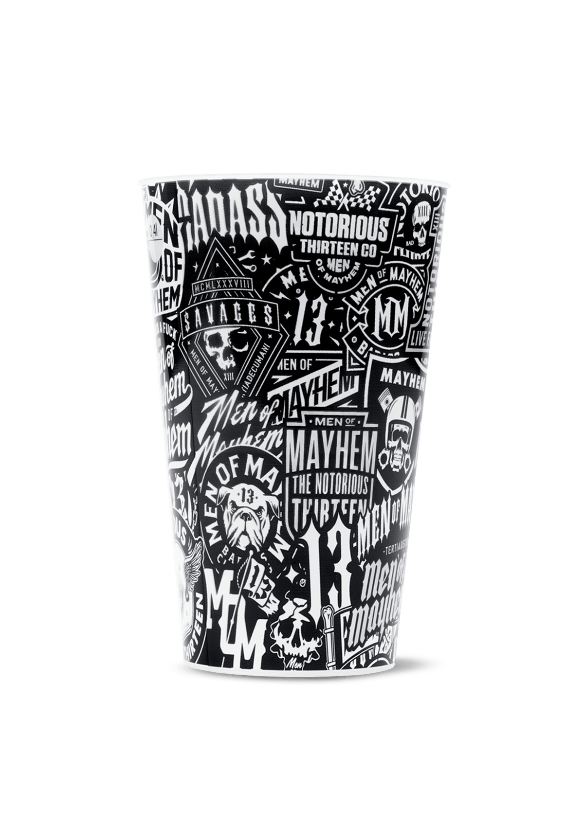 Plastikbecher Mayhem All Over Pattern - MEN OF MAYHEM - Accessoires - Becher & Getränkeuntersetzer - black