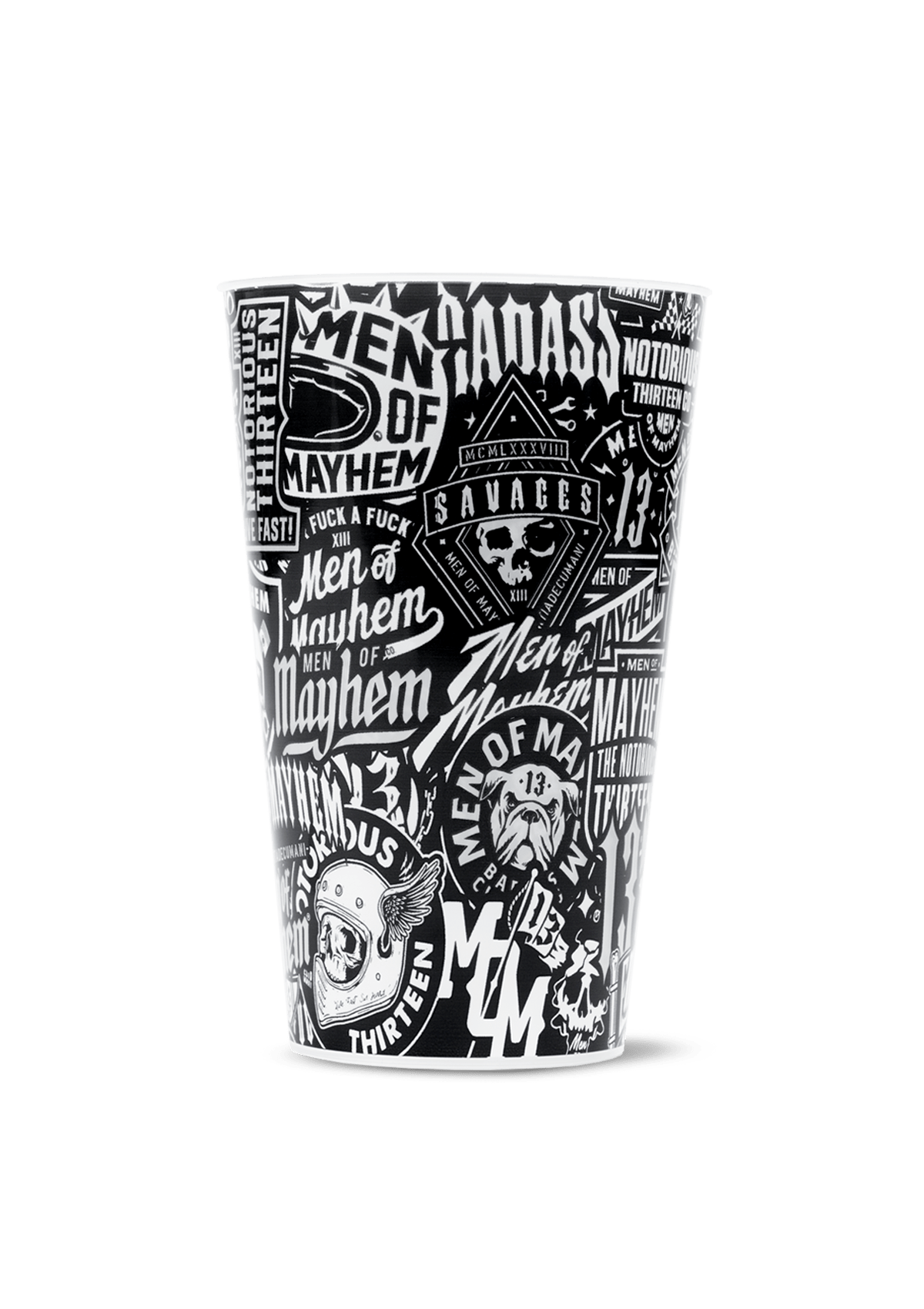 Plastikbecher Mayhem All Over Pattern - MEN OF MAYHEM - Accessoires - Becher & Getränkeuntersetzer - black