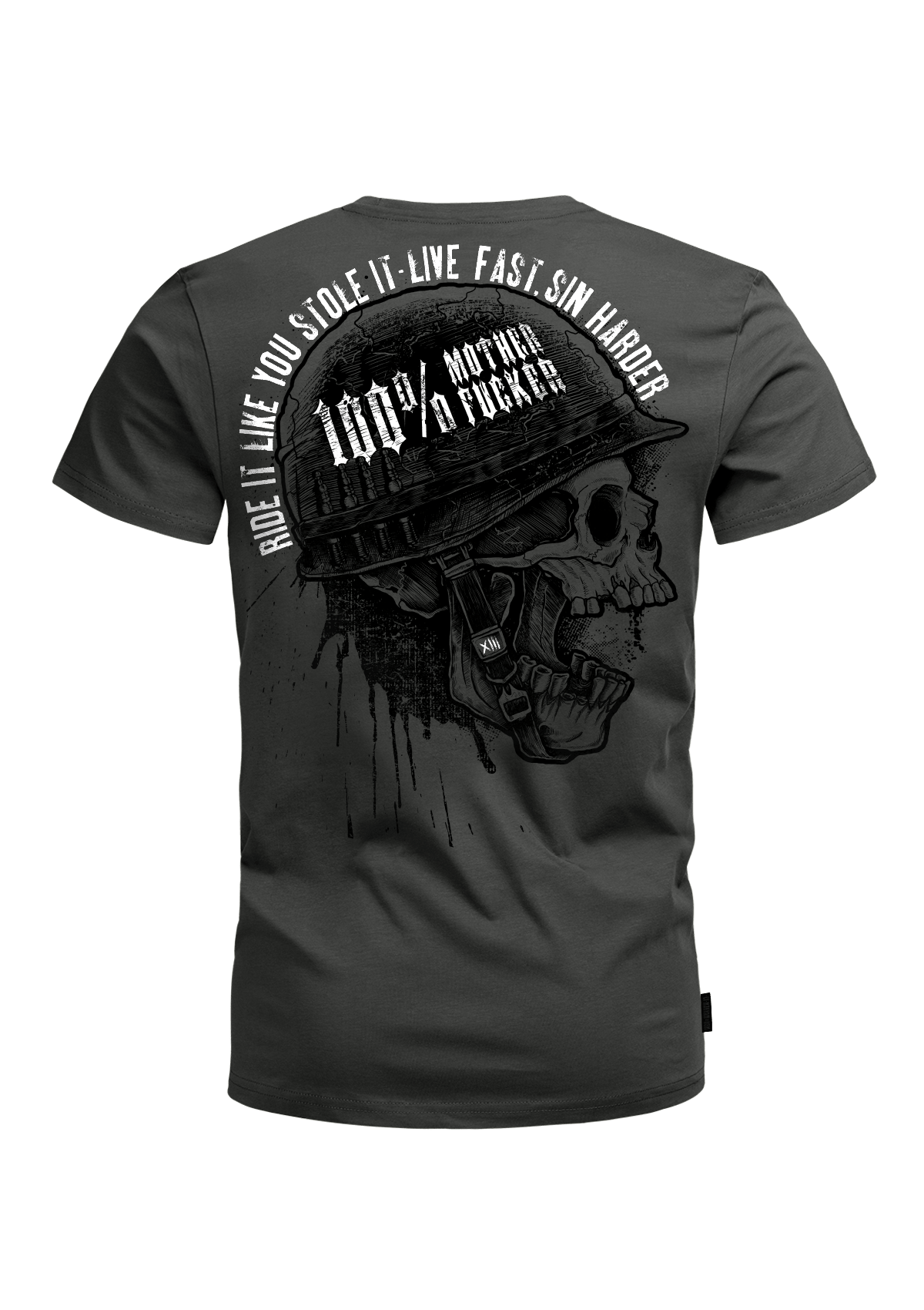 T-Shirt Army Skull G/S - MEN OF MAYHEM - ALAIKO - EXCHANGES - MM - M - 1010 - AS - GS - Grau - Men