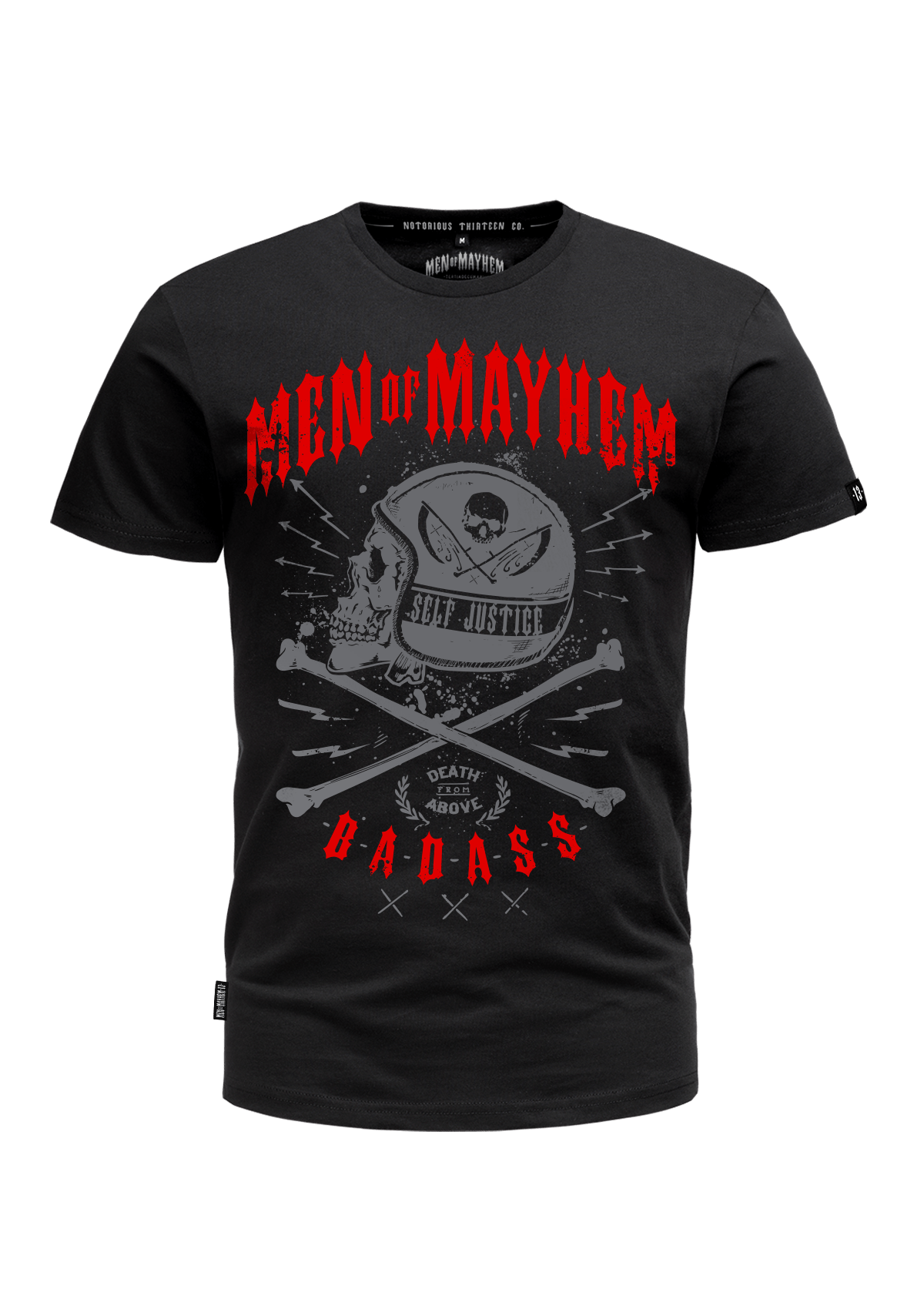 T-Shirt Oldschool Badass S/G - MEN OF MAYHEM - ALAIKO - EXCHANGES - MM - M - 1010 - OB - SG - black - Men