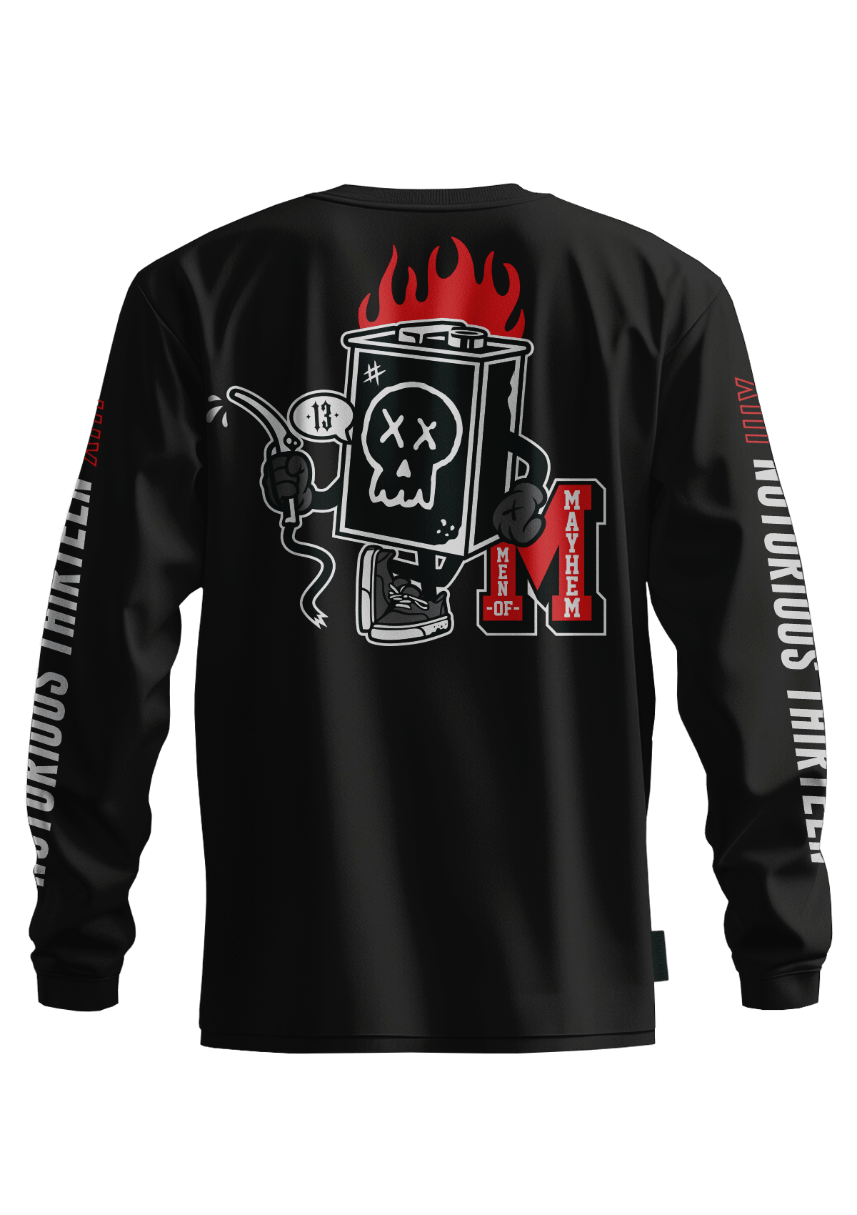 Longsleeve Petrol S/W/R - MEN OF MAYHEM - ALAIKO-EXCHANGES-MM-M-1020-LSS-PT-SWR - black - Herren