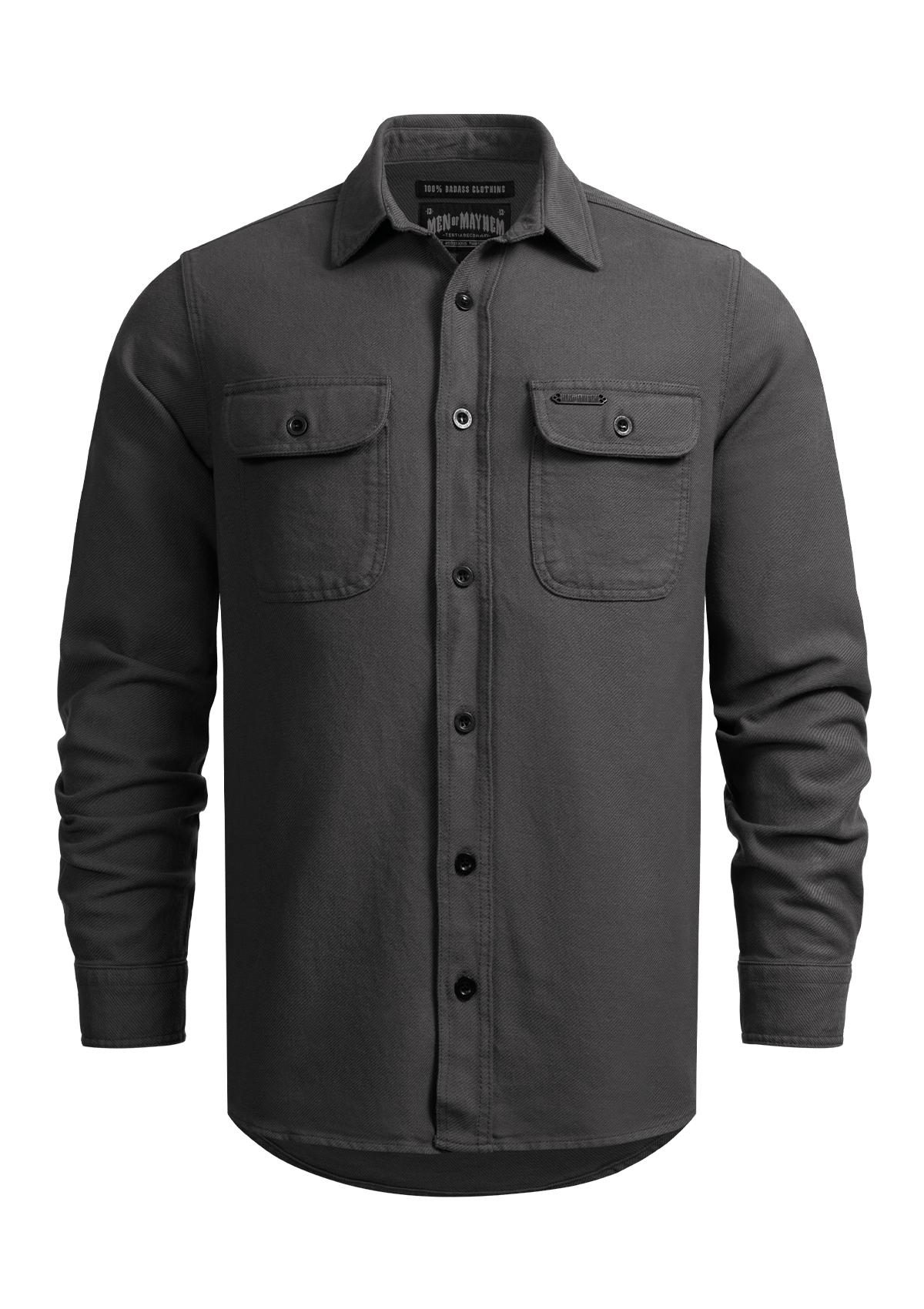 Flanellhemd Grey / Heavy D. - MEN OF MAYHEM - ALAIKO - EXCHANGES - MM - M - 1060 - FH - AG - Flanellhemd - Grau