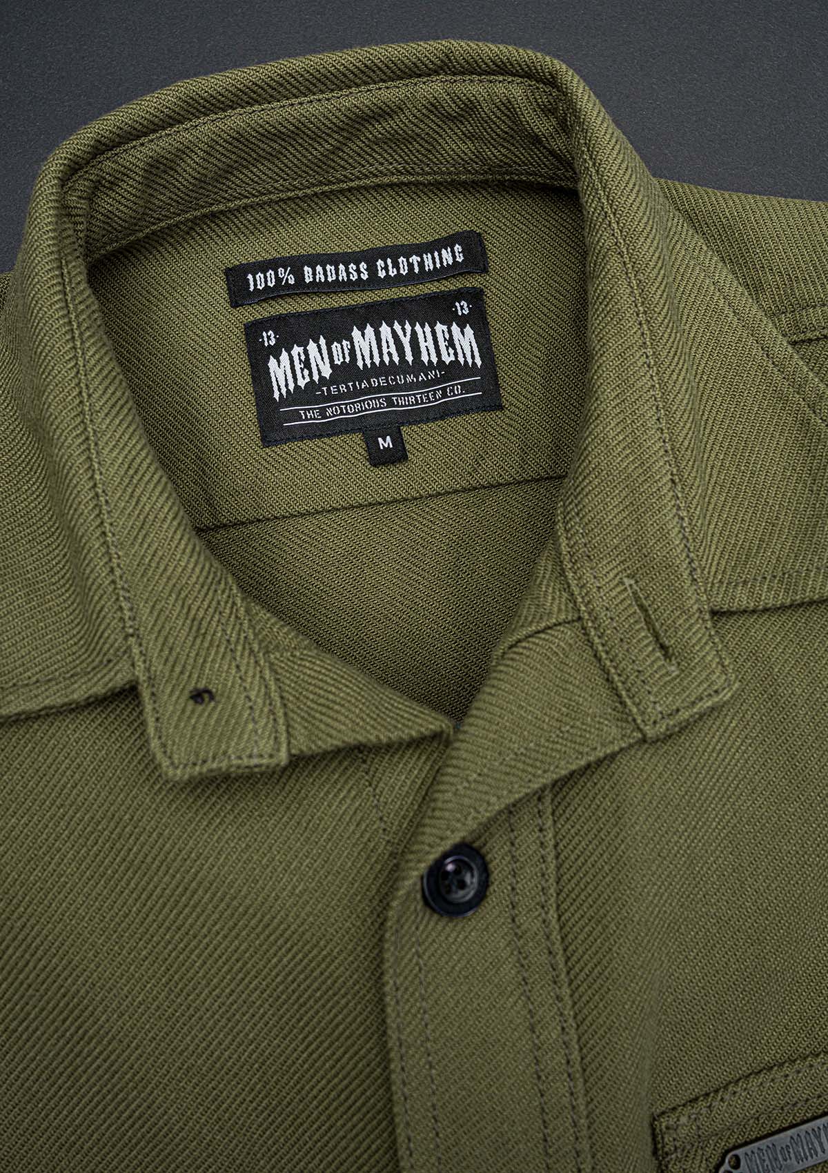 Flanellhemd Olive / Heavy D. - MEN OF MAYHEM - ALAIKO - EXCHANGES - MM - M - 1060 - FH - AO - Flanellhemd - Hemden