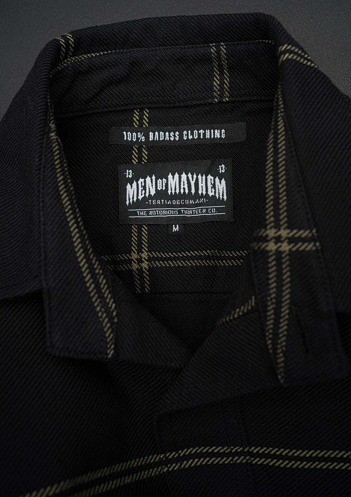 Flanellhemd Grift / Heavy D. - MEN OF MAYHEM - ALAIKO - EXCHANGES - MM - M - 1060 - FH - GH - black - Flanellhemd