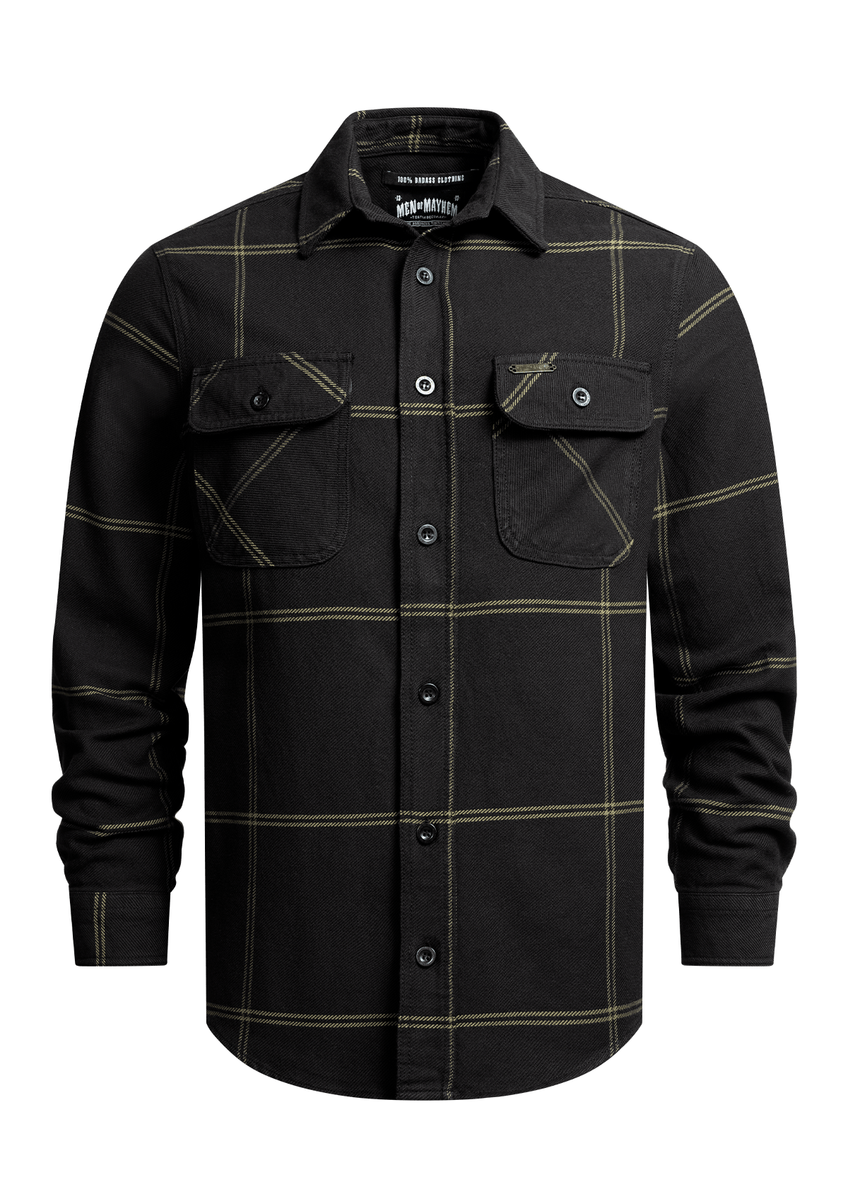 Flanellhemd Grift / Heavy D. - MEN OF MAYHEM - ALAIKO - EXCHANGES - MM - M - 1060 - FH - GH - black - Flanellhemd