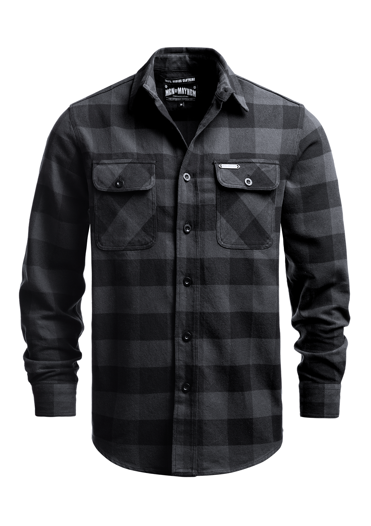 Flanellhemd Iron / Heavy D. - MEN OF MAYHEM - ALAIKO - EXCHANGES - MM - M - 1060 - FH - IH - Flanellhemd - Grau