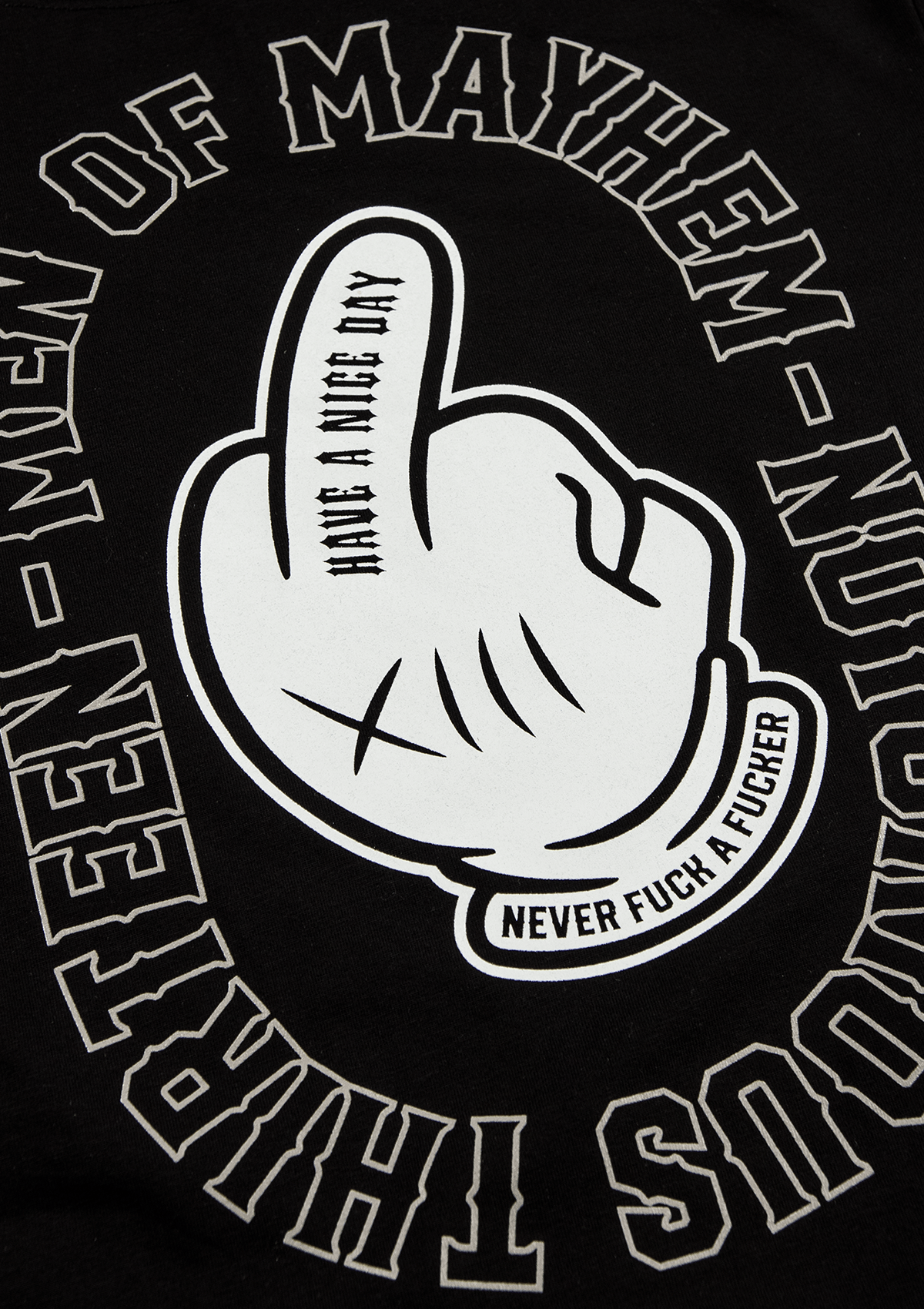 Women T-Shirt Middle Finger S/W - MEN OF MAYHEM - ALAIKO - EXCHANGES - MM - W - 2020 - MF - SW - black - Schwarz