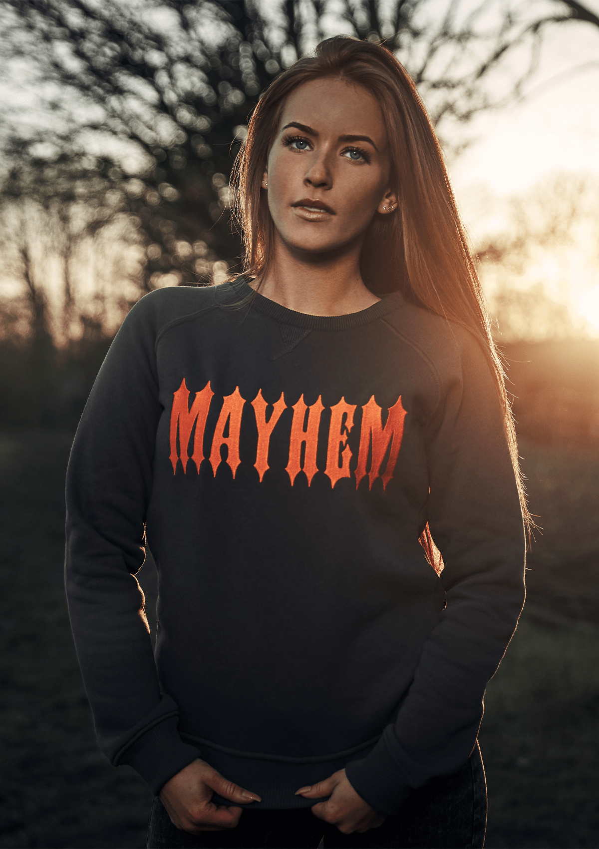 Women Crewneck Mayhem G/O - MEN OF MAYHEM - ALAIKO - EXCHANGES - MM - W - 2040 - MC - GO - Grau - grey