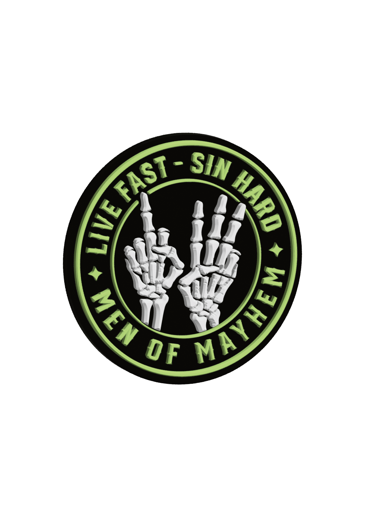 Patch Bonehands L.F.S.H. - MEN OF MAYHEM - Accessoires - biker - black