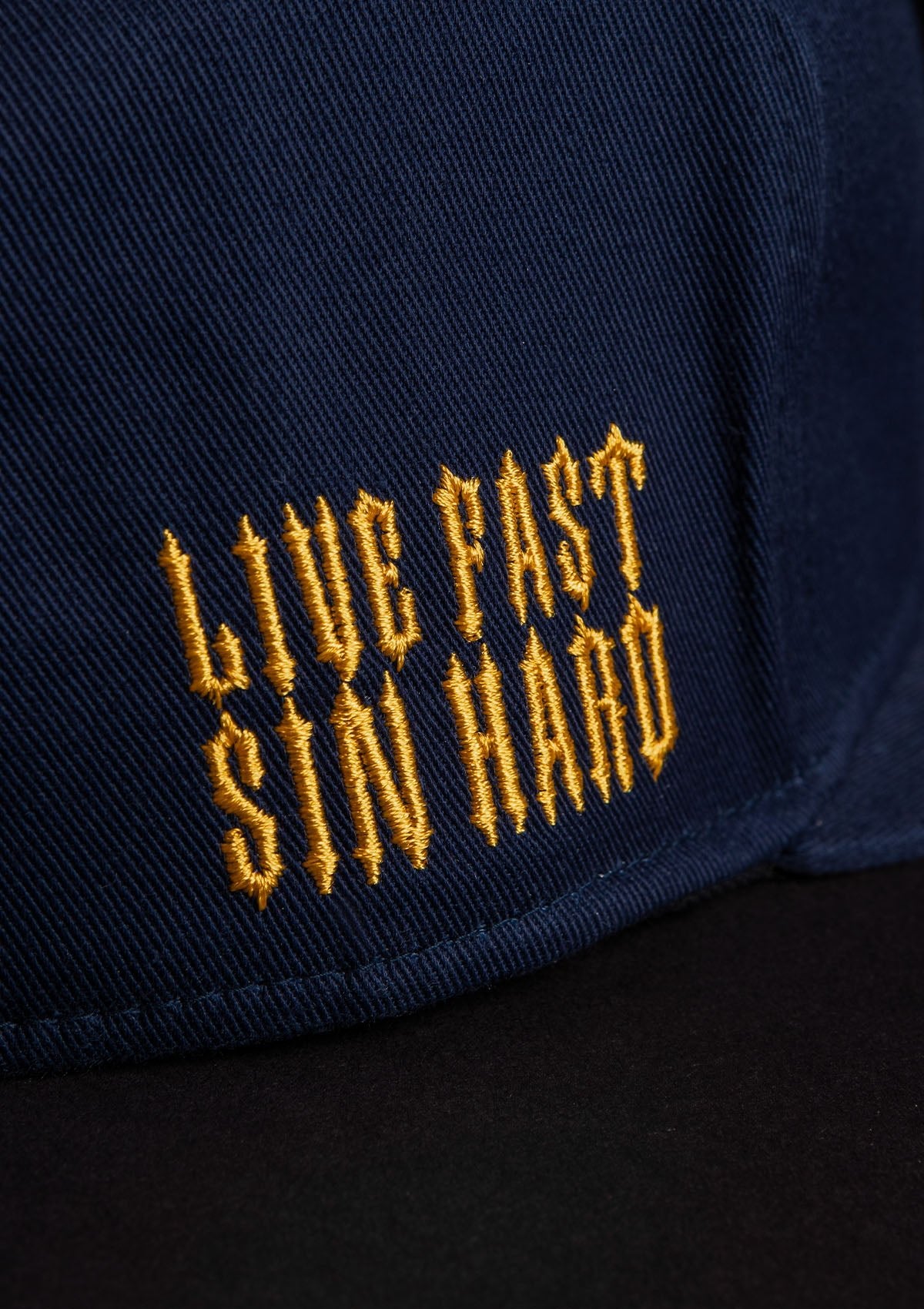 Snapback Live Fast Sin Hard N/G - MEN OF MAYHEM - Accessoires - Blau - blue