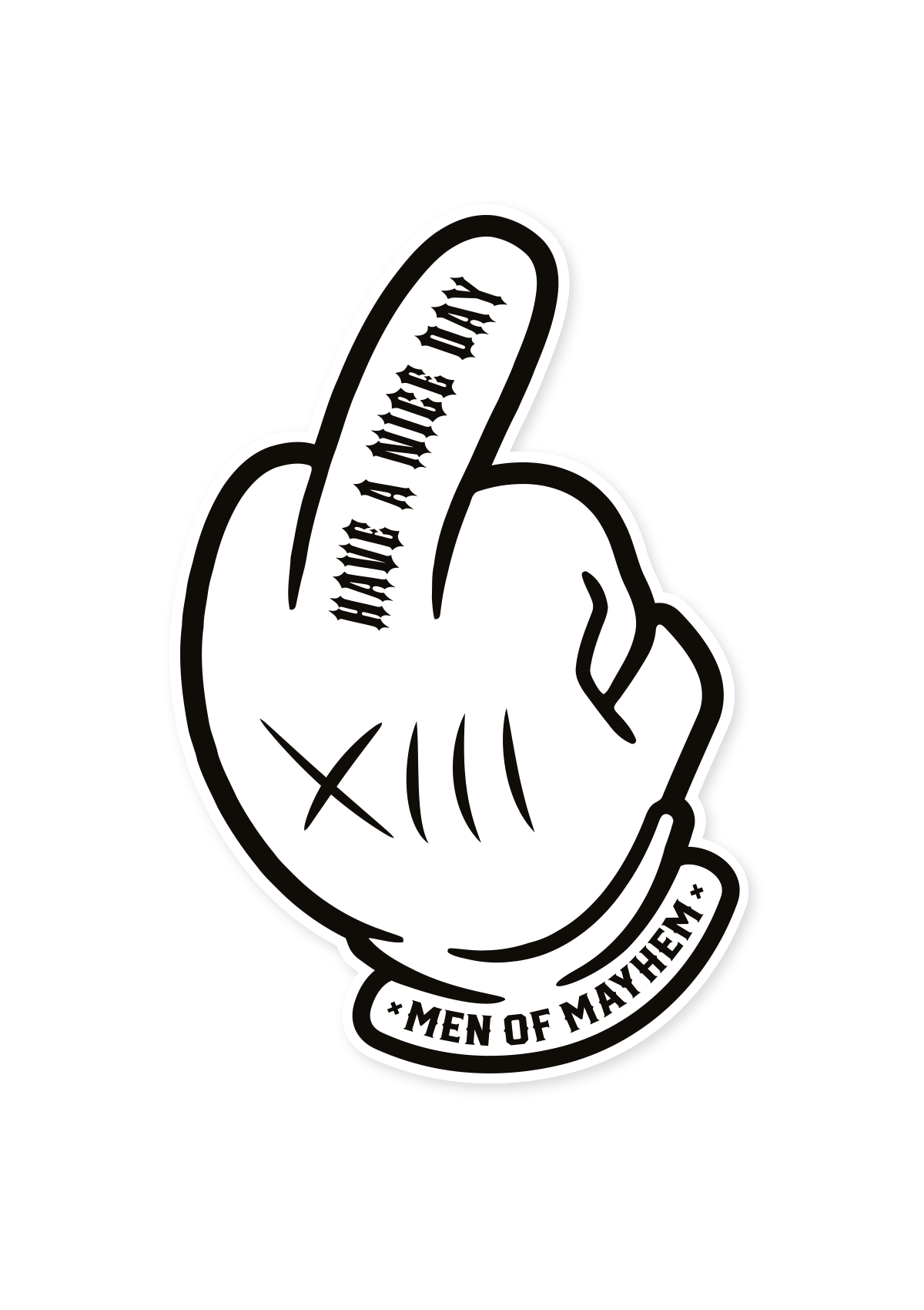 Aufkleber Middle Finger - MEN OF MAYHEM - Accessoires - ALAIKO-EXCHANGES-MM-E-3050-AK-MF - Sticker & Aufkleber