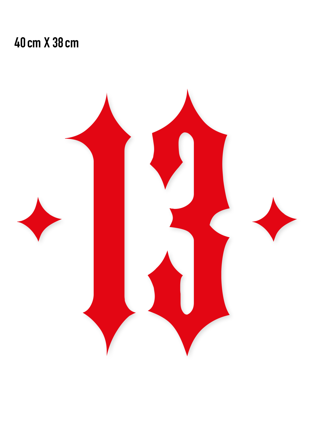 Folienaufkleber 13 Rot - Gross - MEN OF MAYHEM - Accessoires - ALAIKO - EXCHANGES - MM - E - 3050 - FA - RG - Folienaufkleber 13 gross