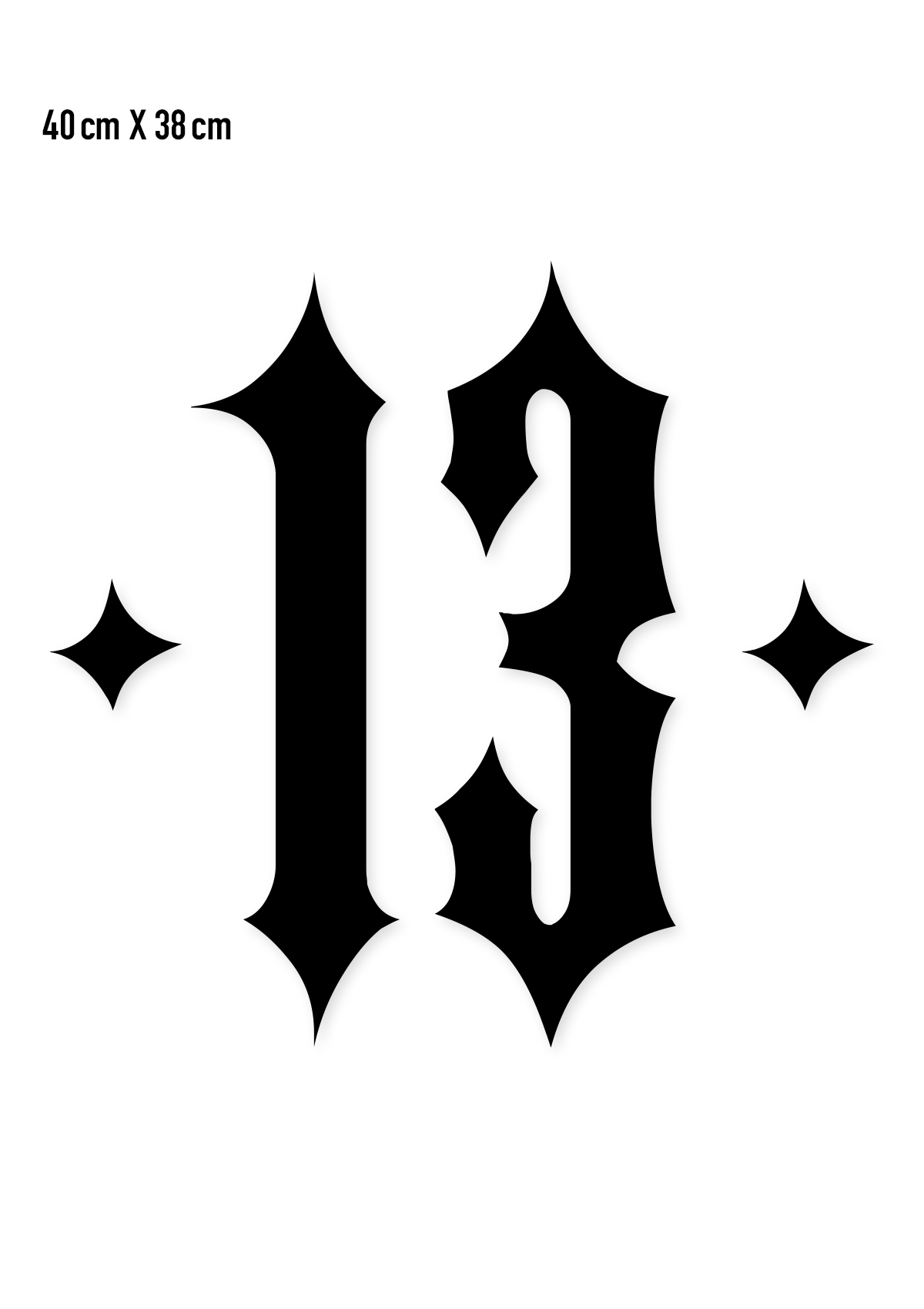 Folienaufkleber 13 Schwarz - Gross