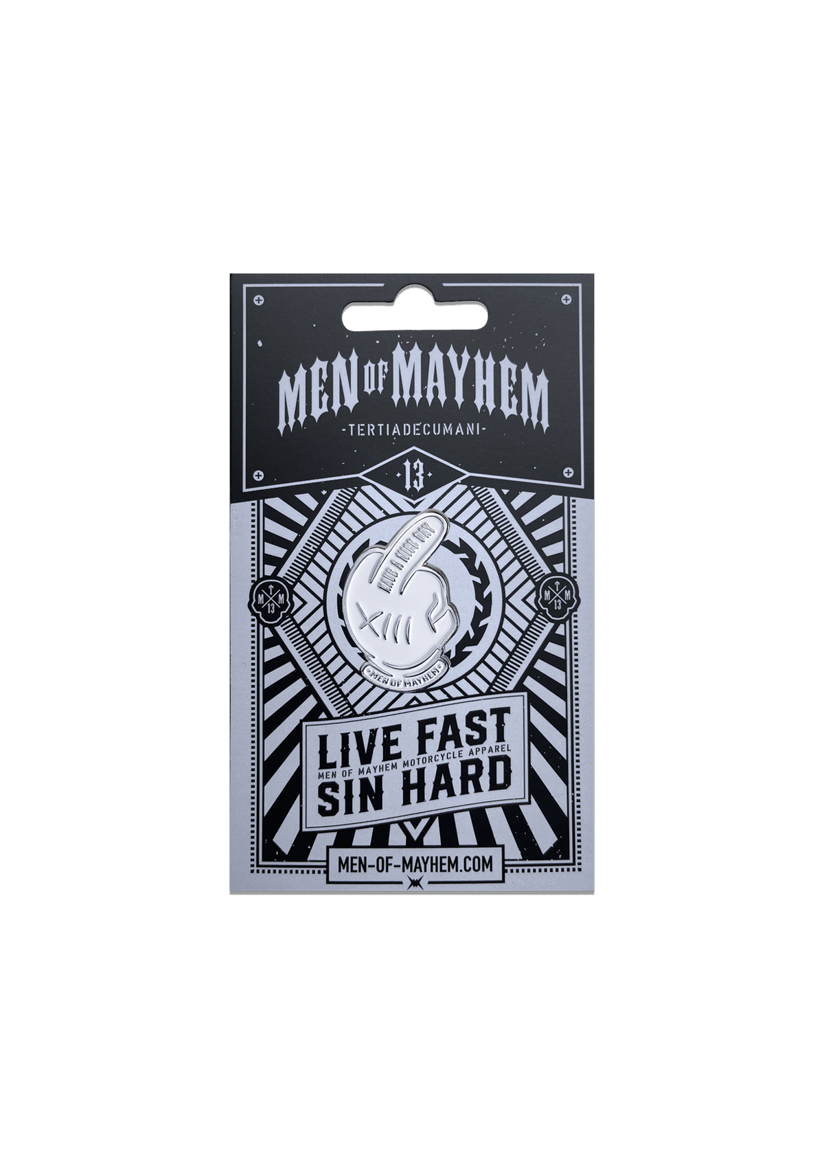 Aufkleber Metall Middle Finger - MEN OF MAYHEM - Accessoires - ALAIKO - EXCHANGES - MM - E - 3050 - AM - MF - SW - Sticker & Aufkleber