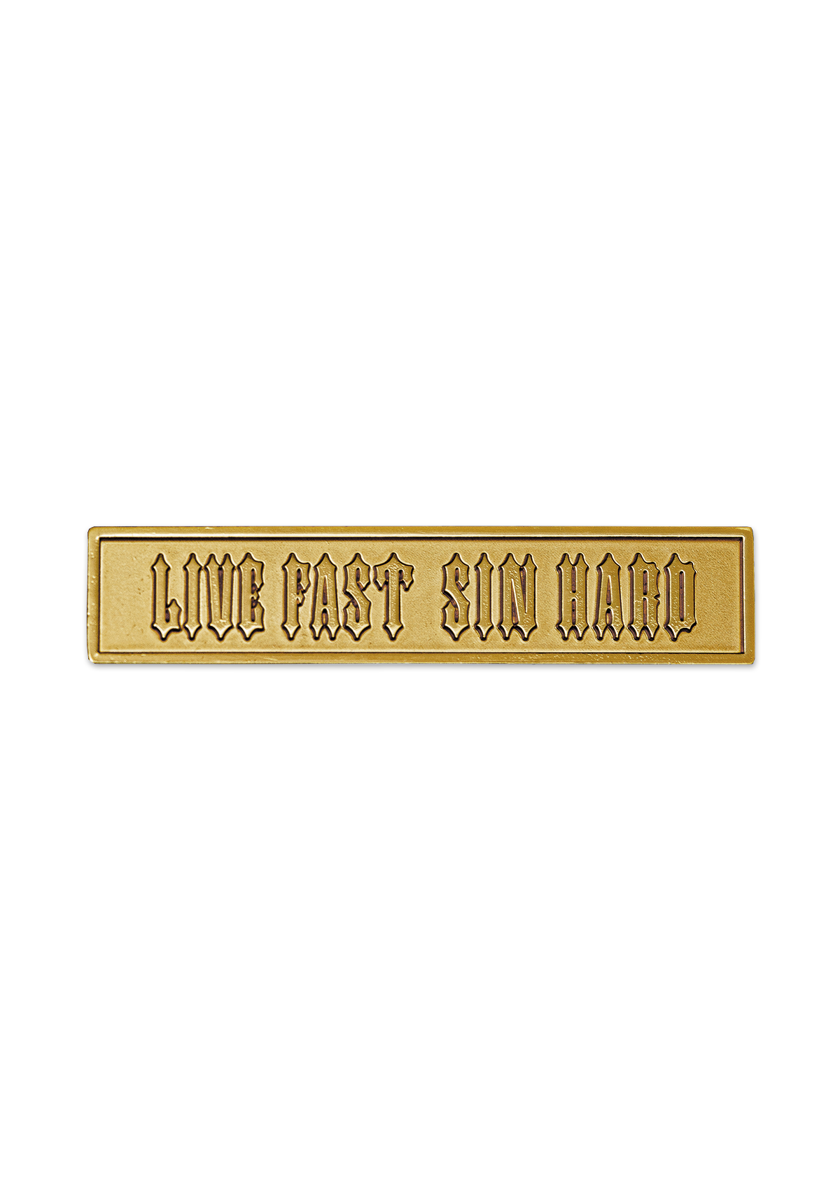 Pin Live Fast Sin Hard Gold