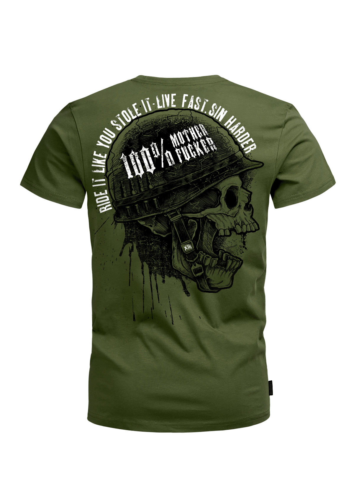 T-Shirt Army Skull O/S - MEN OF MAYHEM - ALAIKO - EXCHANGES - MM - M - 1010 - AS - OS - Men - Oliv