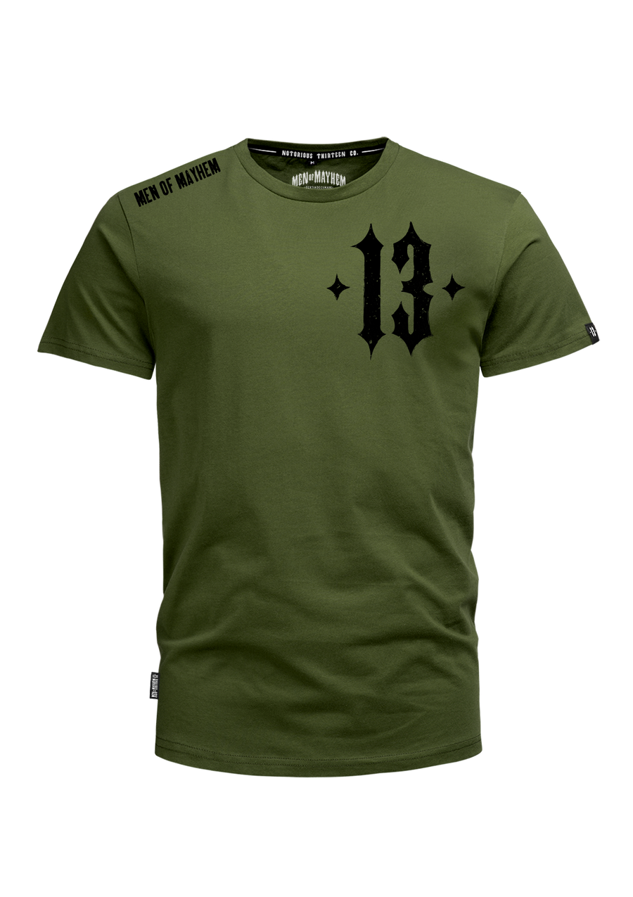 MEN OF MAYHEM I Männer I T-Shirt Army Skull O/S oliv schwarz