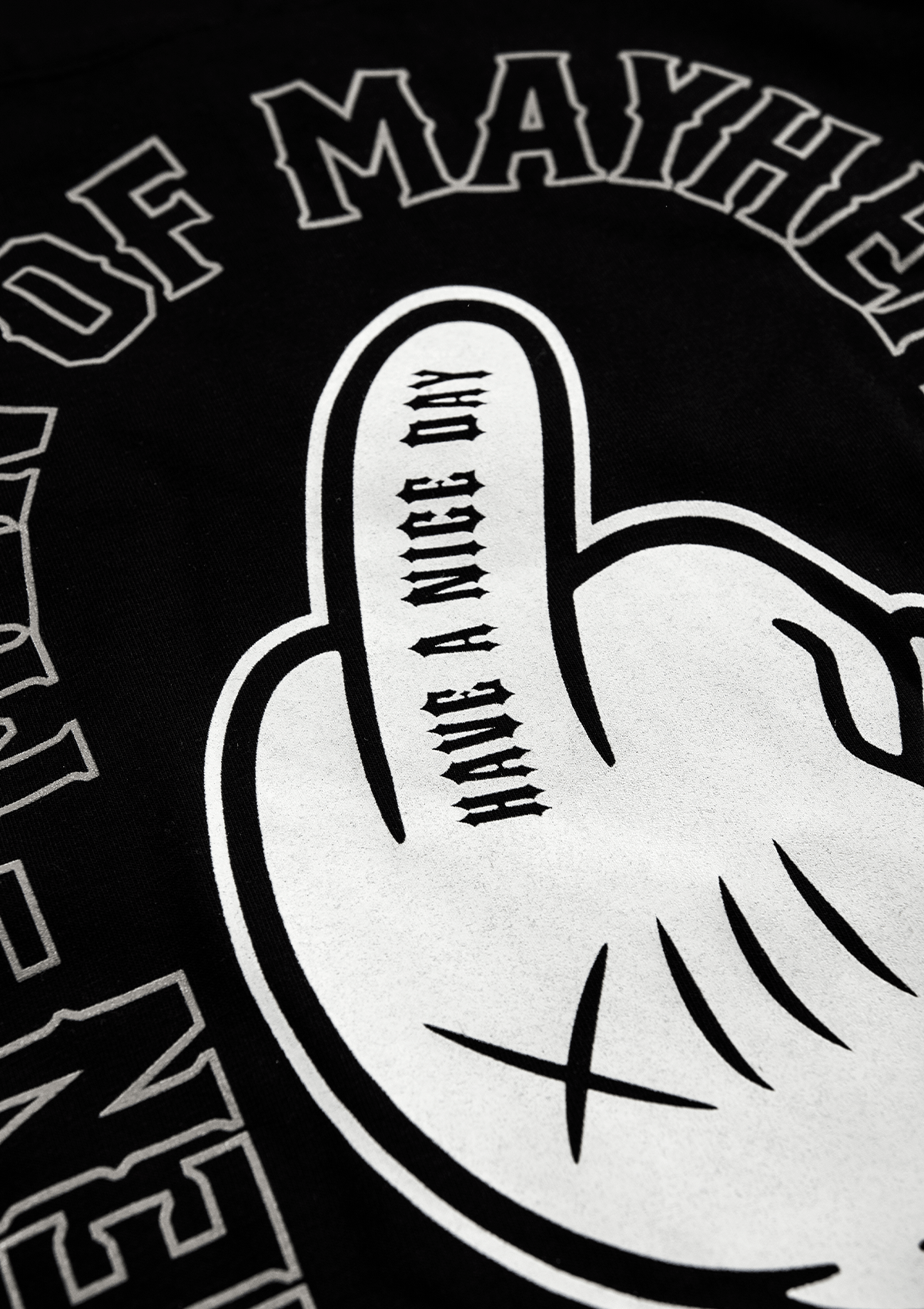 T-Shirt Middle Finger S/W - MEN OF MAYHEM - ALAIKO - EXCHANGES - MM - M - 1010 - MF - SW - black - Men