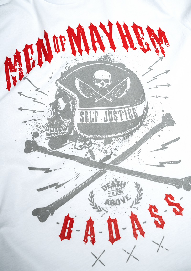 MEN OF MAYHEM I Männer I TShirt Oldschool Badass W/G weiß