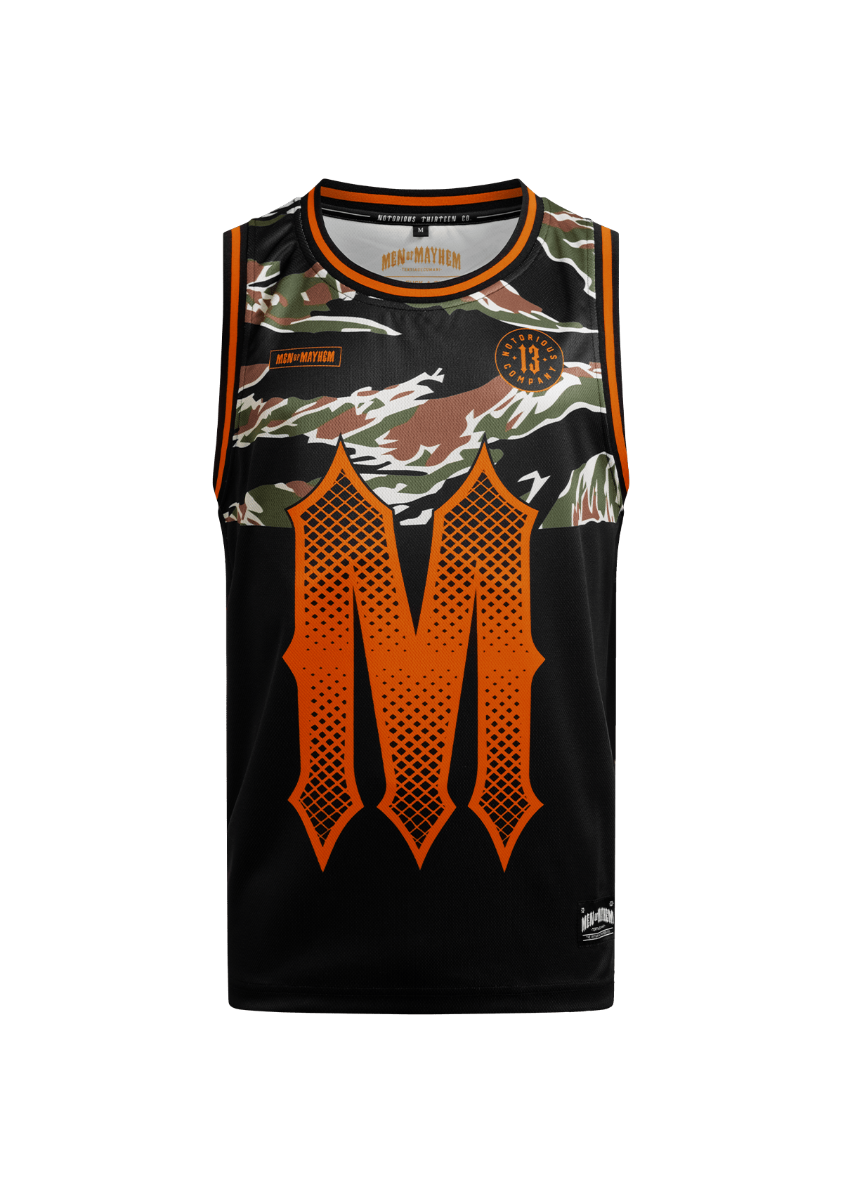 Tank Top Mesh Tiger Camo - MEN OF MAYHEM - ALAIKO - EXCHANGES - MM - M - 1020 - MT - TC - Men - Schwarz