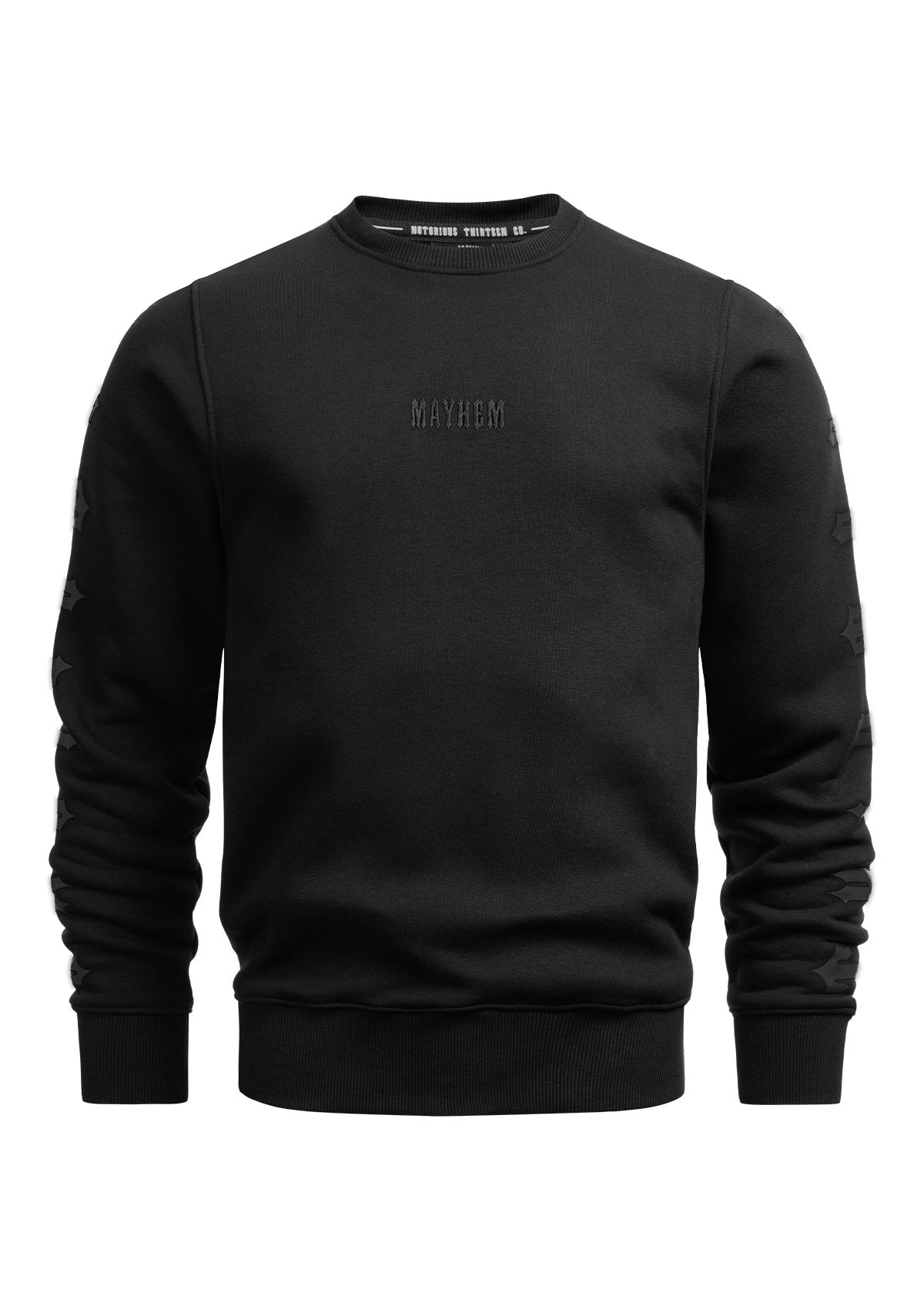 Crewneck Notorious Thirteen B/B - MEN OF MAYHEM - ALAIKO-EXCHANGES-MM-M-1040-CNT-BB - allblack - black