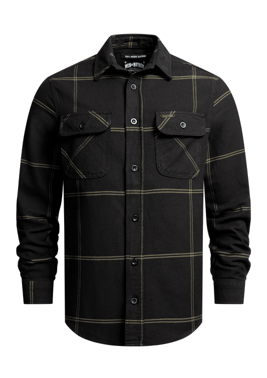Flanellhemd Grift / Heavy D. - MEN OF MAYHEM - ALAIKO - EXCHANGES - MM - M - 1060 - FH - GH - black - Flanellhemd