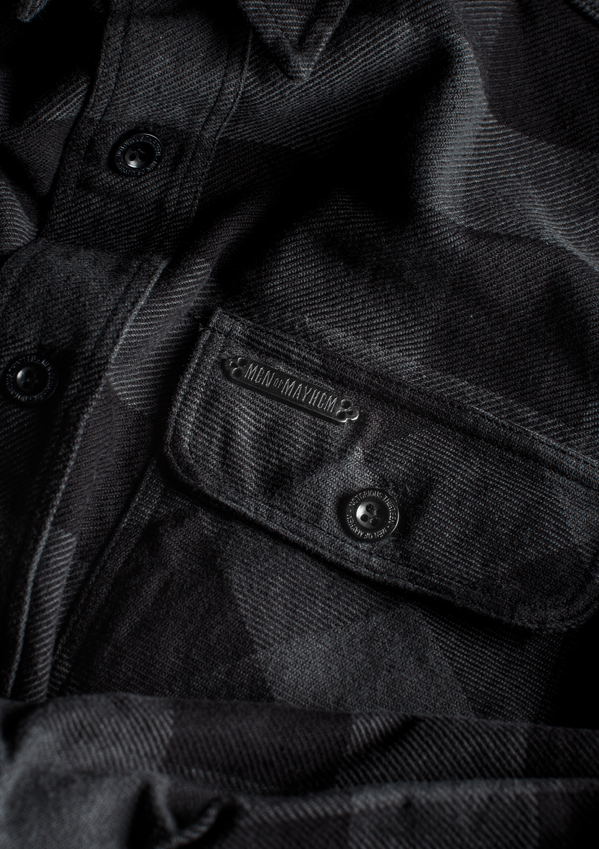 Flanellhemd Iron / Heavy D. - MEN OF MAYHEM - ALAIKO - EXCHANGES - MM - M - 1060 - FH - IH - Flanellhemd - Grau