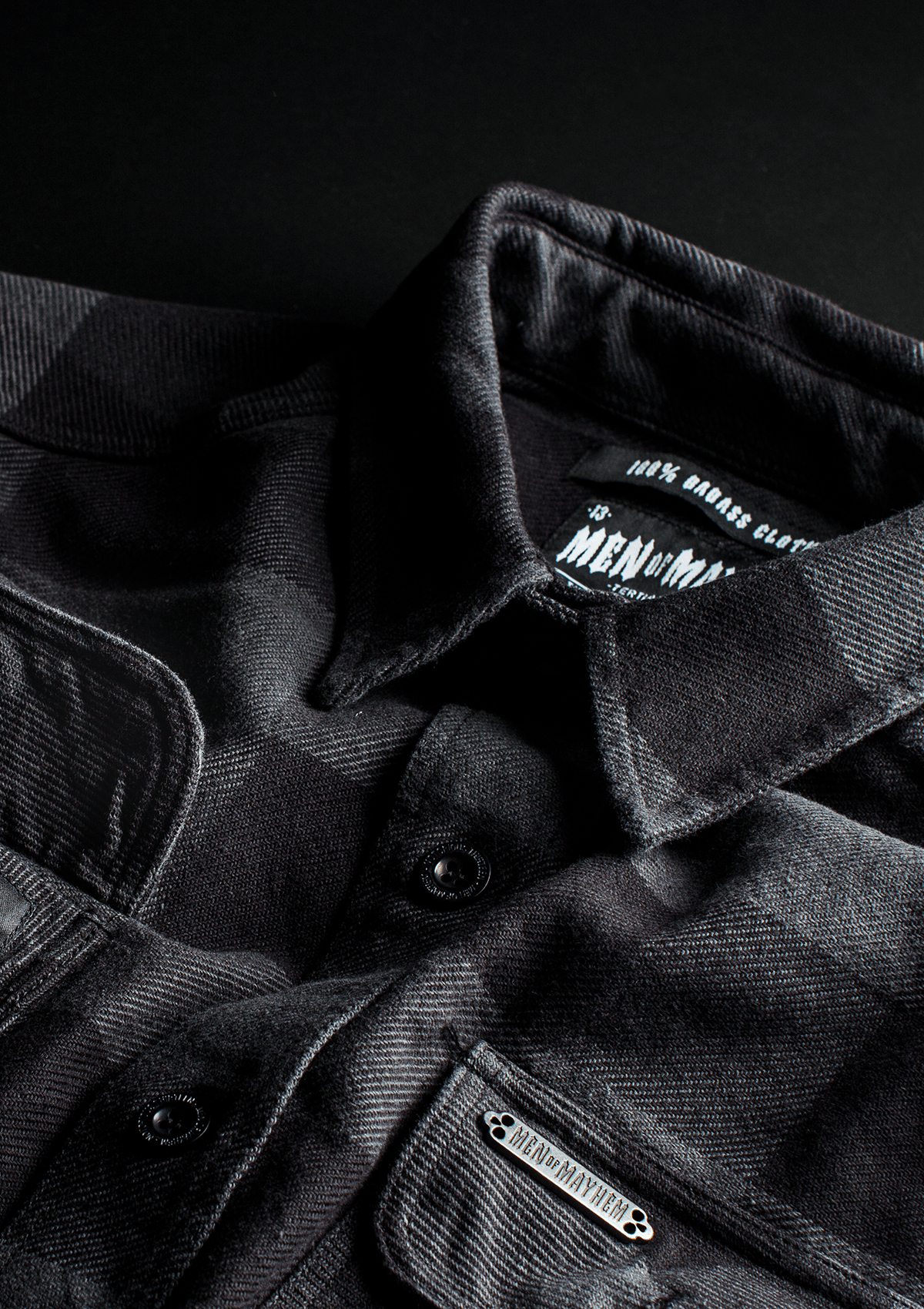 Flanellhemd Iron / Heavy D. - MEN OF MAYHEM - ALAIKO - EXCHANGES - MM - M - 1060 - FH - IH - Flanellhemd - Grau