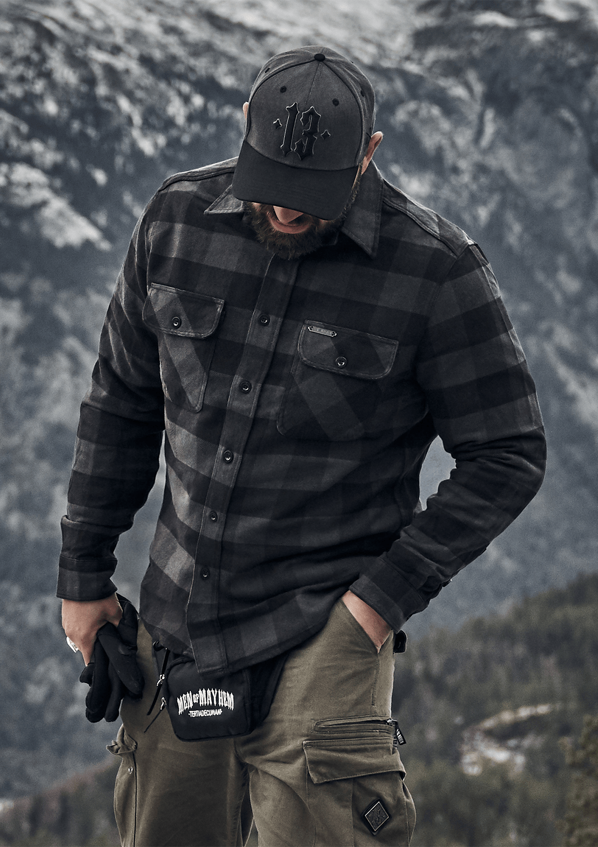 Flanellhemd Iron / Heavy D. - MEN OF MAYHEM - ALAIKO - EXCHANGES - MM - M - 1060 - FH - IH - Flanellhemd - Grau