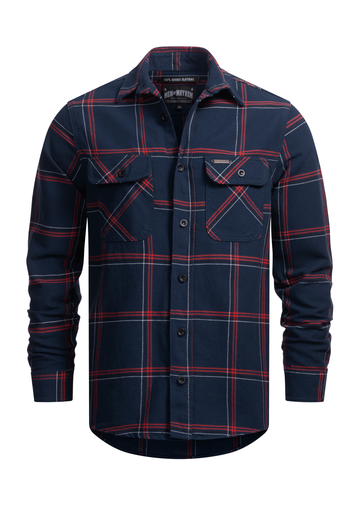 Flanellhemd Marine / Heavy D. - MEN OF MAYHEM - ALAIKO - EXCHANGES - MM - M - 1060 - FH - MR - Blau - Flanellhemd