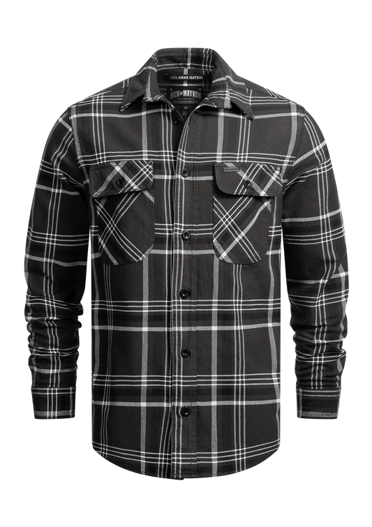 Flanellhemd Smoke / Heavy D. - MEN OF MAYHEM - ALAIKO - EXCHANGES - MM - M - 1060 - FH - SM - Flanellhemd - Grau