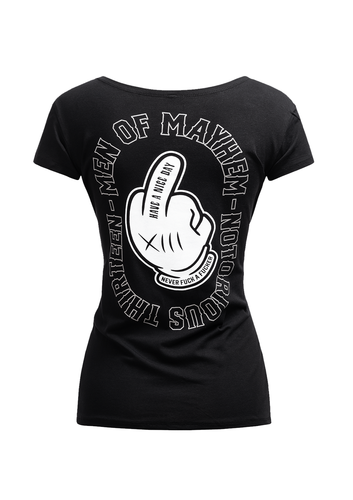 Women T-Shirt Middle Finger S/W