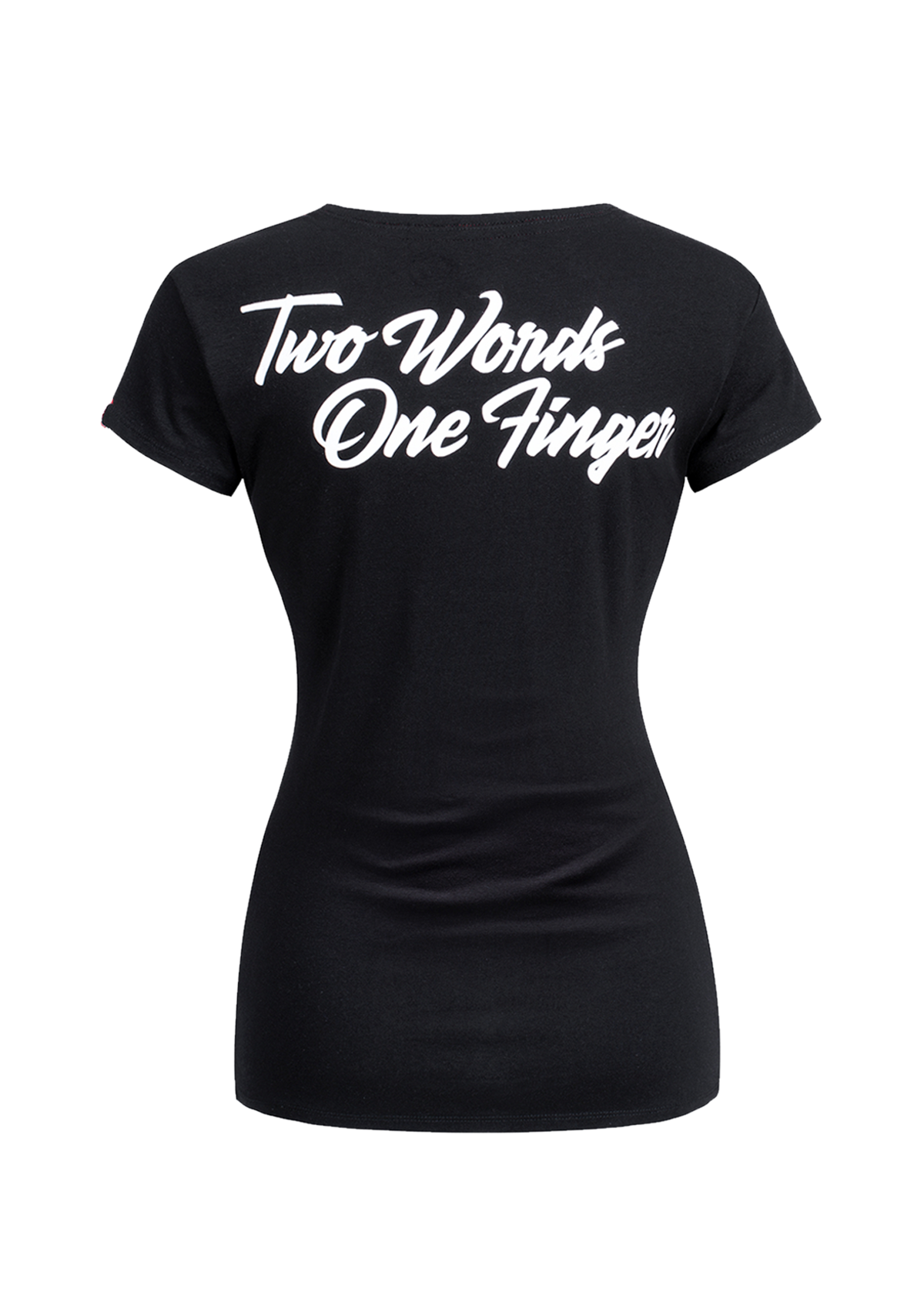 Women T-Shirt Two Words One Finger S/W