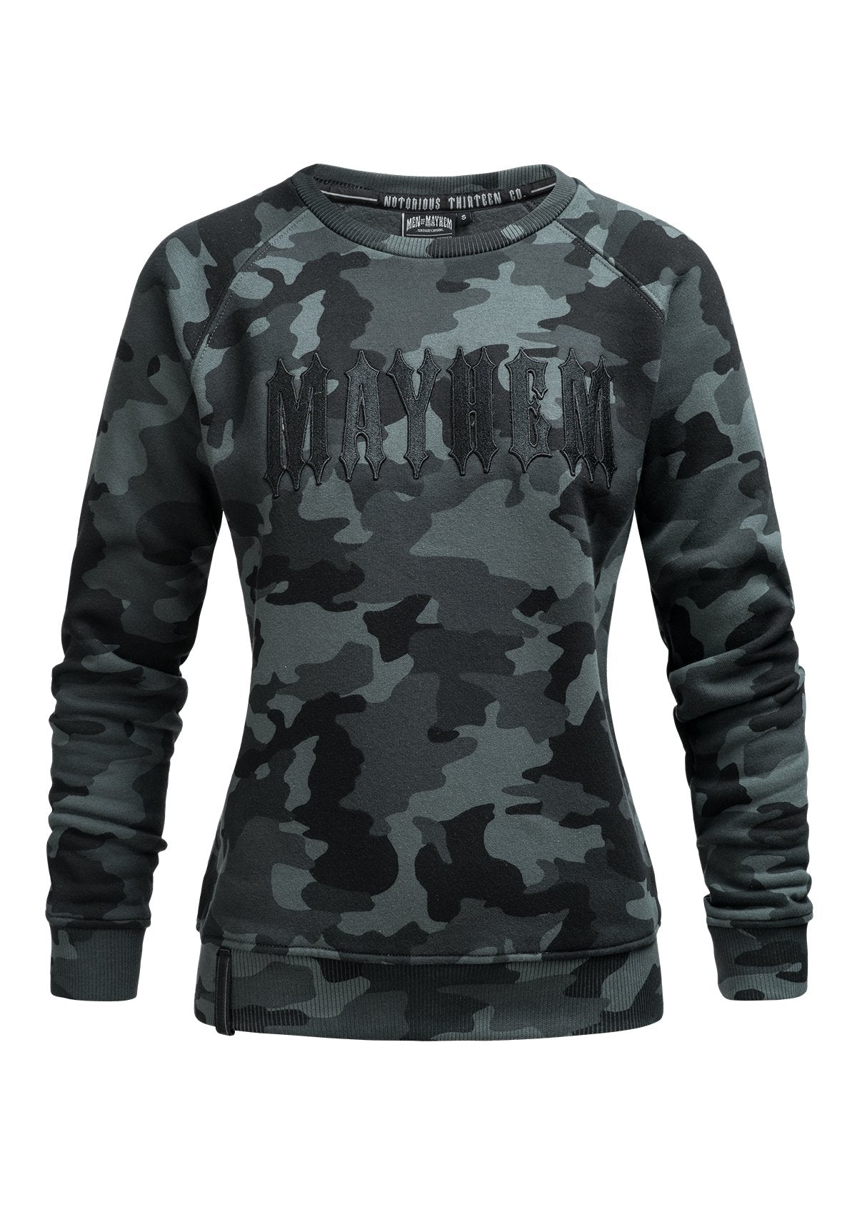 Women Crewneck Mayhem Classsic B/C - MEN OF MAYHEM - ALAIKO-EXCHANGES-MM-W-2040-CN-BC - BC - black camo